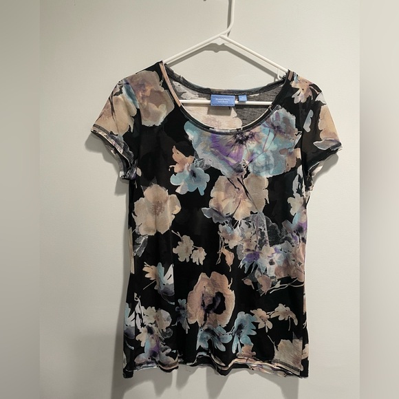 Simply Vera Vera Wang Tops - {Simply Vera Vera Wang} floral print lined t shirt women's size S